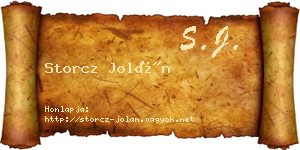 Storcz Jolán névjegykártya